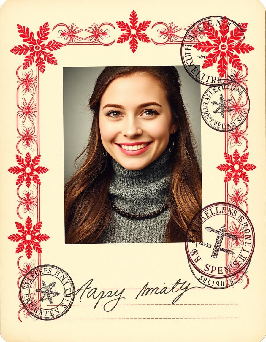 North Pole Passport AI holiday photo booth theme example